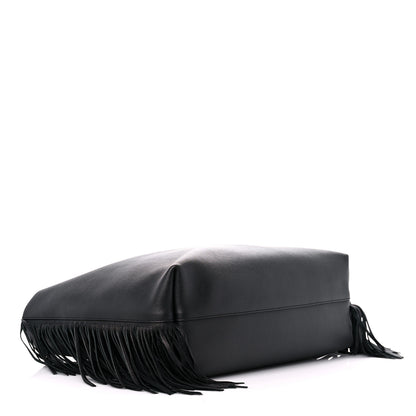 Saint Laurent Calfskin Large Fringe Shopping Tote Black 4 of 18