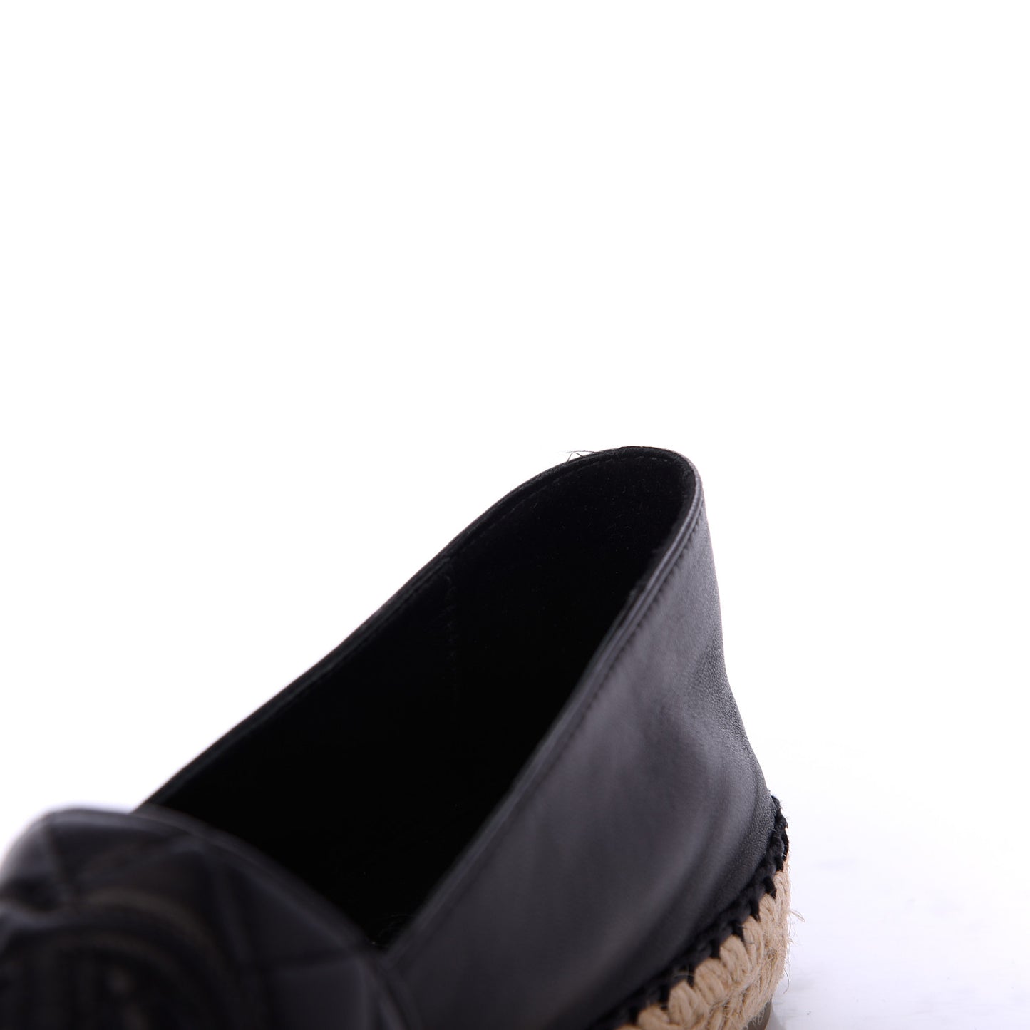 Lambskin Quilted CC Espadrilles 38 Black