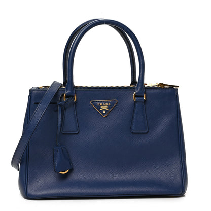 Prada Saffiano Small Galleria Double Zip Tote Bluette 1 of 8