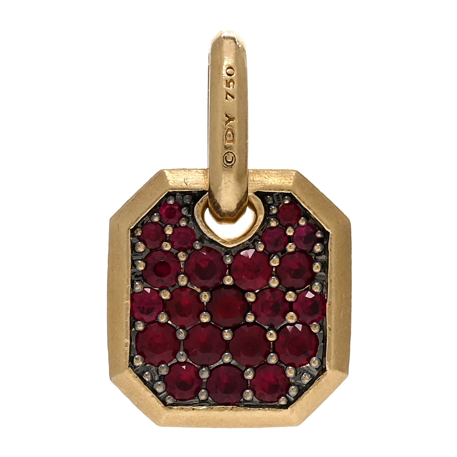 David Yurman 18K Yellow Gold Ruby Roman Amulet Pendant 1 of 3