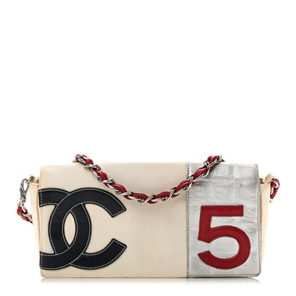 Chanel Canvas Metallic Lambskin Chocolate Bar N°5 Bag White 1 of 15