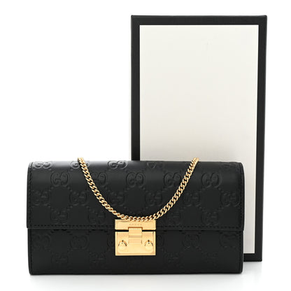 Gucci Guccissima Padlock Continental Chain Wallet Black 9 of 9