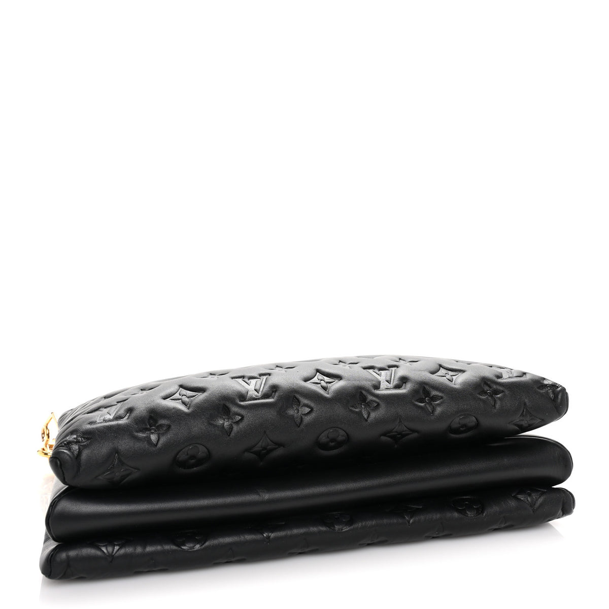 Louis Vuitton Lambskin Embossed Monogram Coussin MM Black 3 of 8