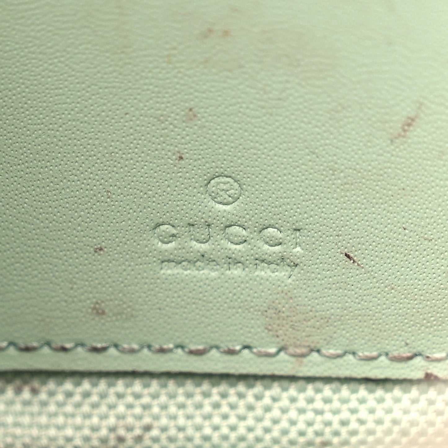 Denim GG Monogram Calfskin Mini Ophidia Half Moon Hobo Pale Green
