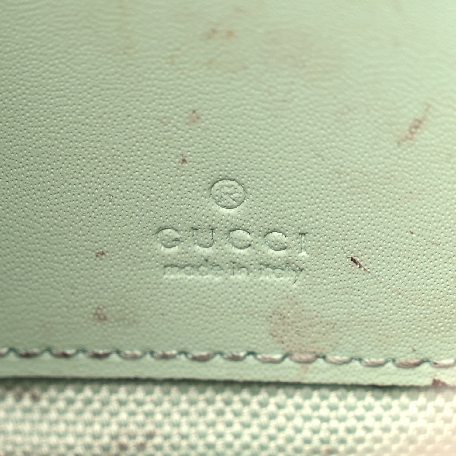 Gucci Denim GG Monogram Calfskin Mini Ophidia Half Moon Hobo Pale Green 5 of 9