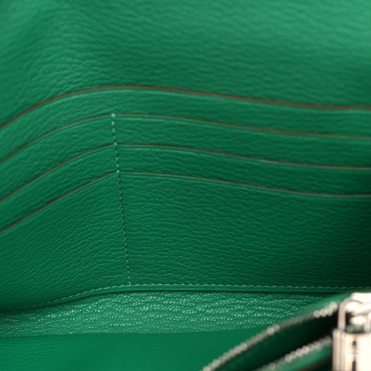 Hermes Chevre Mysore Kelly Longue Wallet Menthe 8 of 8