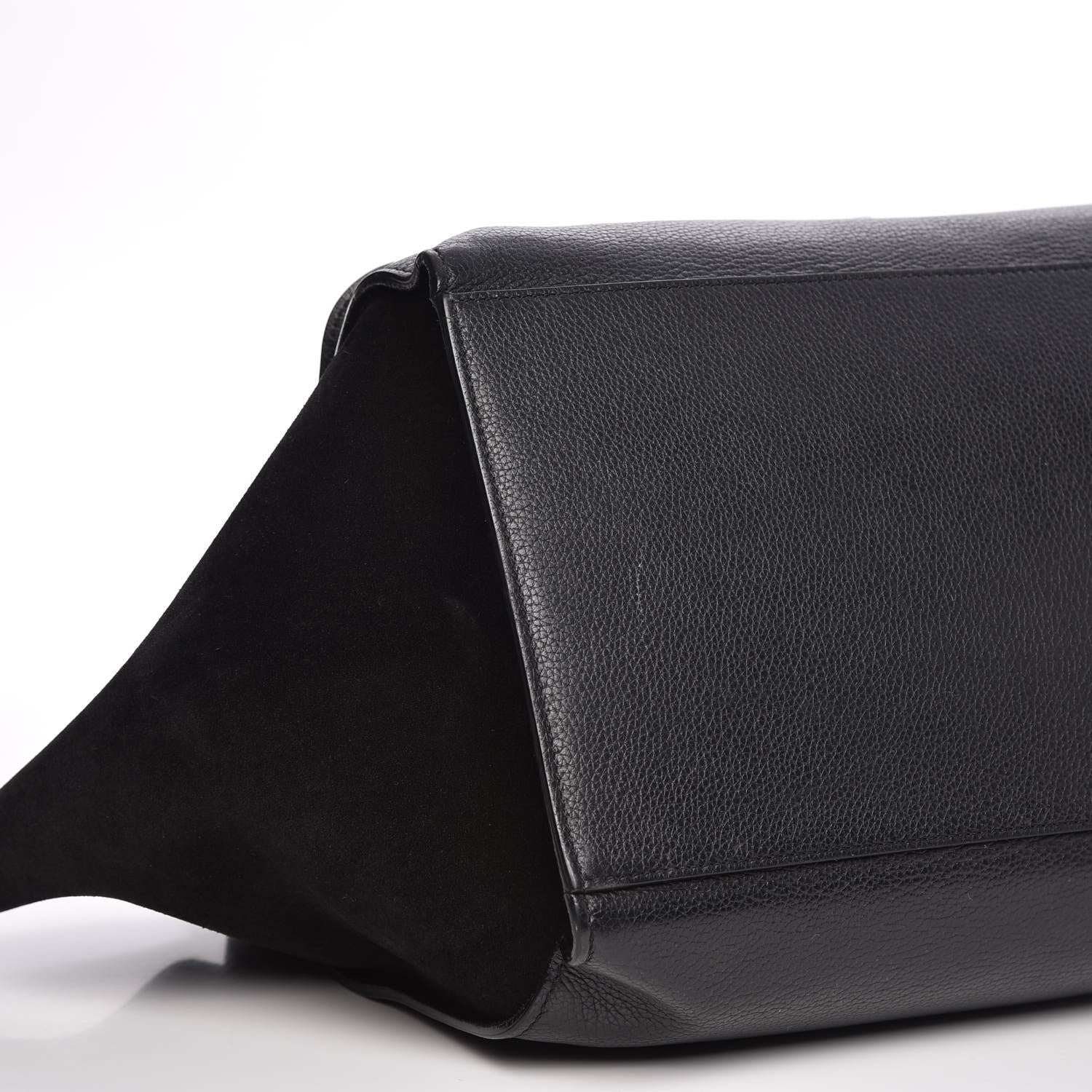 Celine Drummed Calfskin Suede Large Trapeze Black 10 of 14