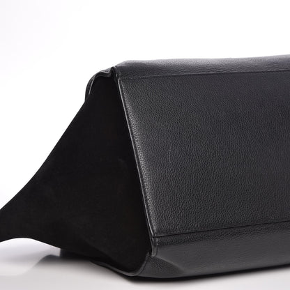 Celine Drummed Calfskin Suede Large Trapeze Black 10 of 14
