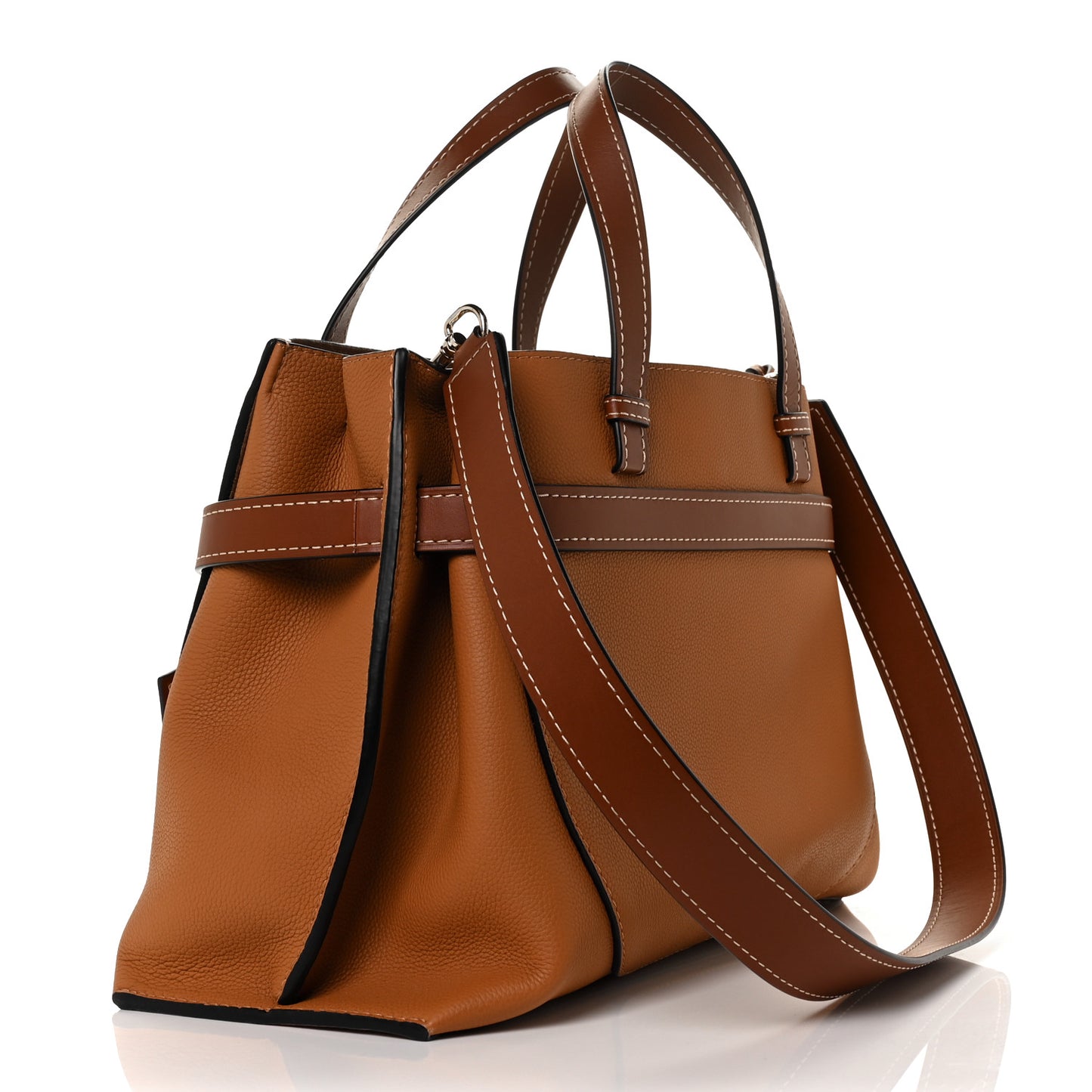 Calfskin Medium Gate Tote Caramel
