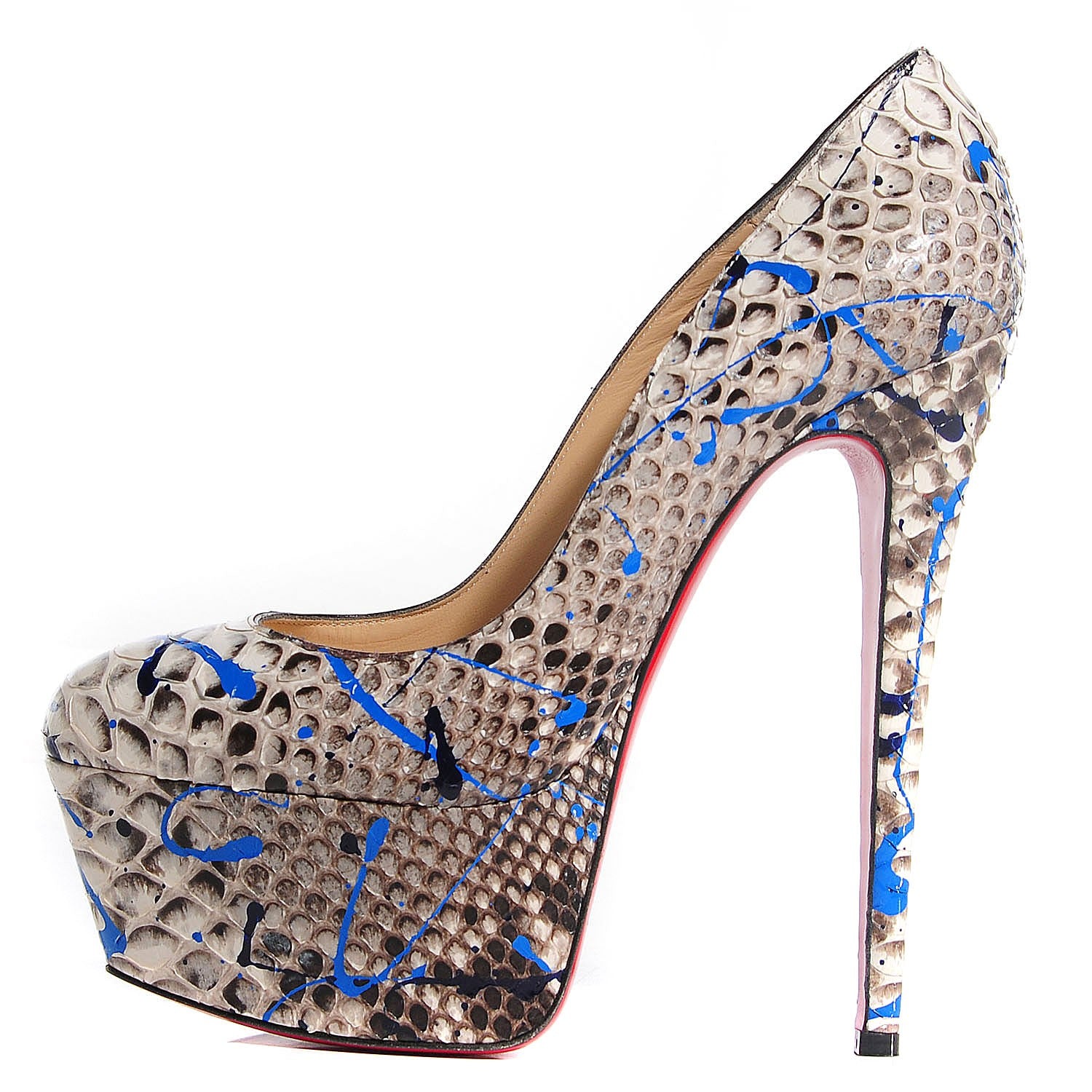 Christian Louboutin Python Victoria 160 Pumps 39 Vulcano 1 of 6