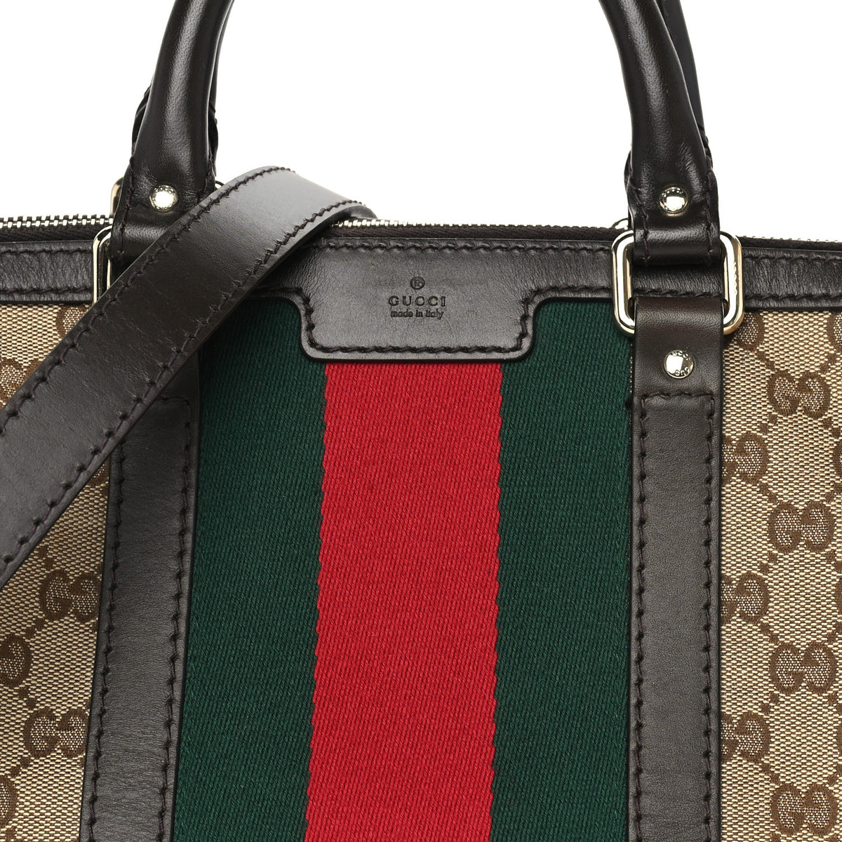 Monogram Vintage Web Medium Boston  Dark Brown