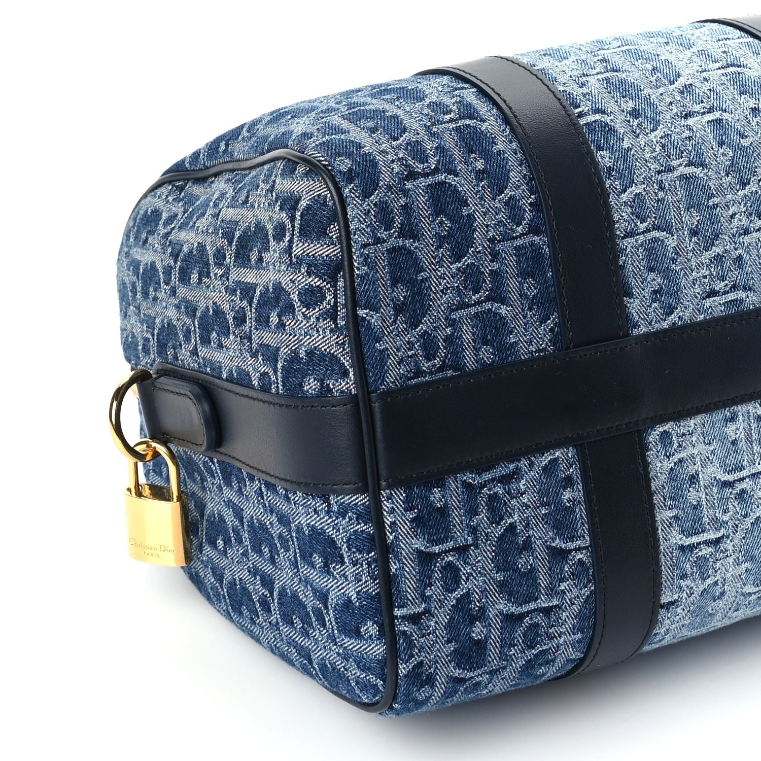 Christian Dior Denim Oblique Groove 25 Bag Blue Denim 7 of 8