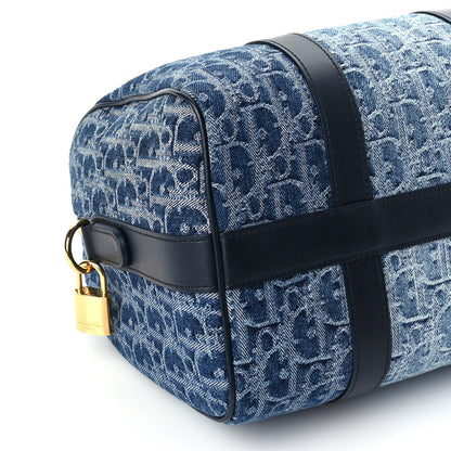 Christian Dior Denim Oblique Groove 25 Bag Blue Denim 7 of 8