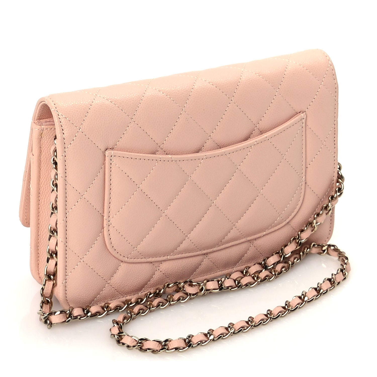 Chanel Caviar Quilted Wallet on Chain WOC  Light Pink 3 of 10