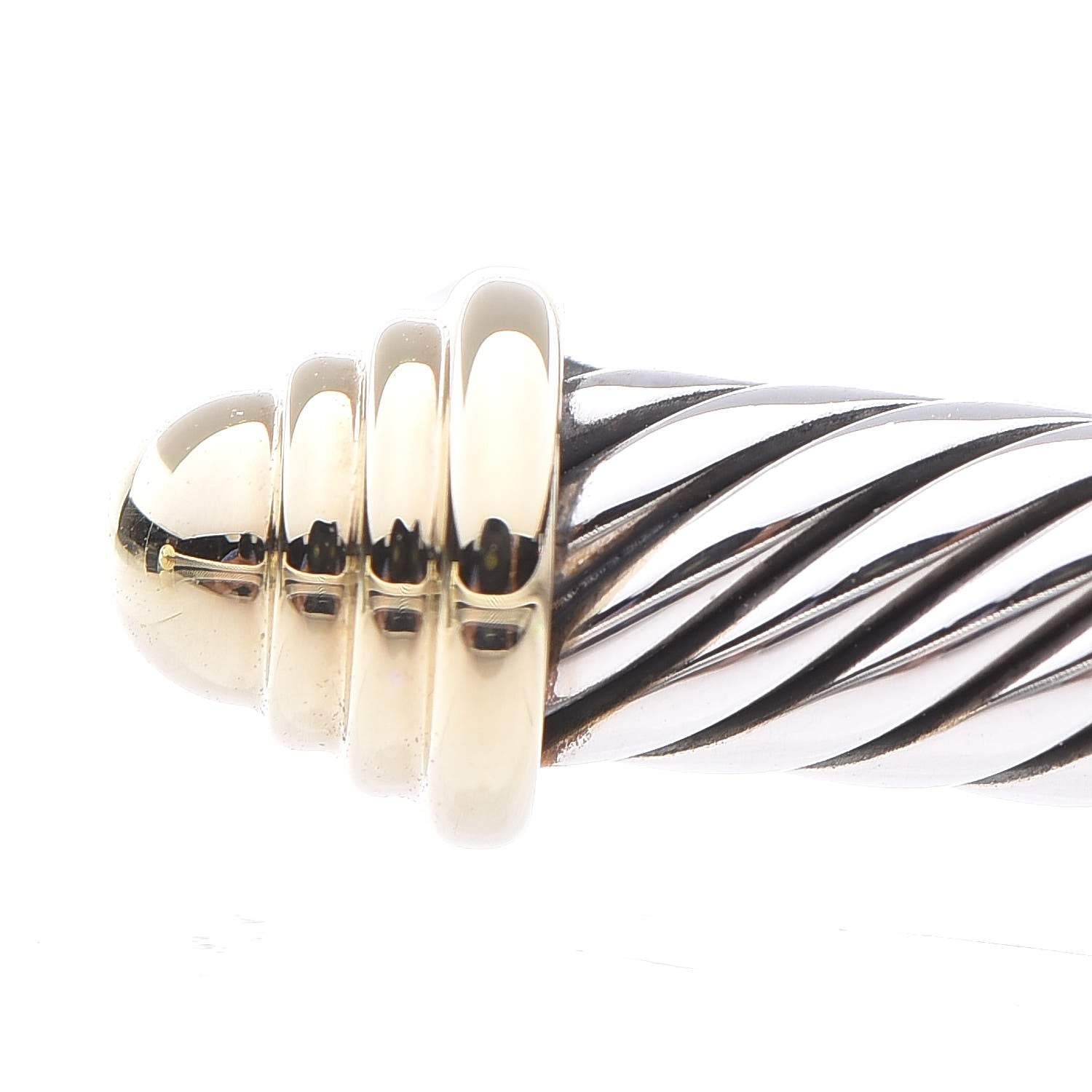 David Yurman Sterling Silver 14K Yellow Gold 5mm Cable Classics Bracelet 5 of 6