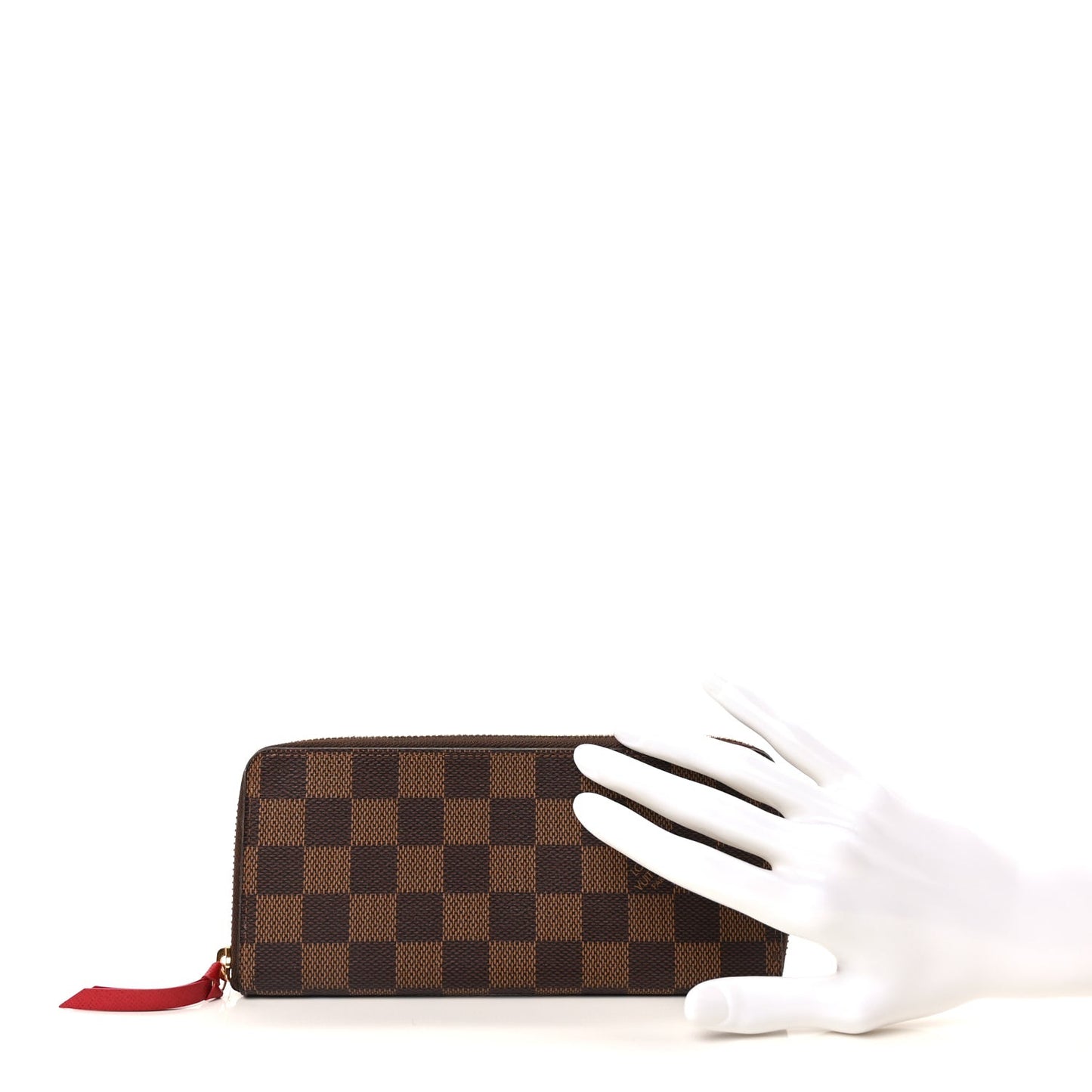 Damier Ebene Clemence Wallet Cherry
