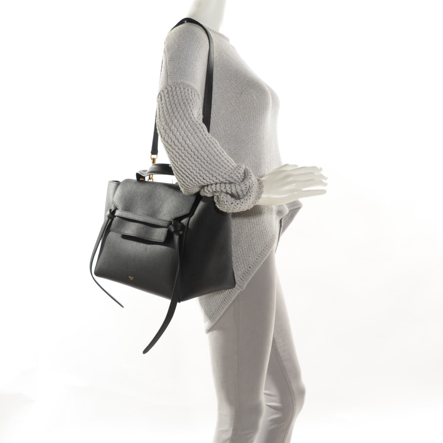 Grained Calfskin Mini Belt Bag Black