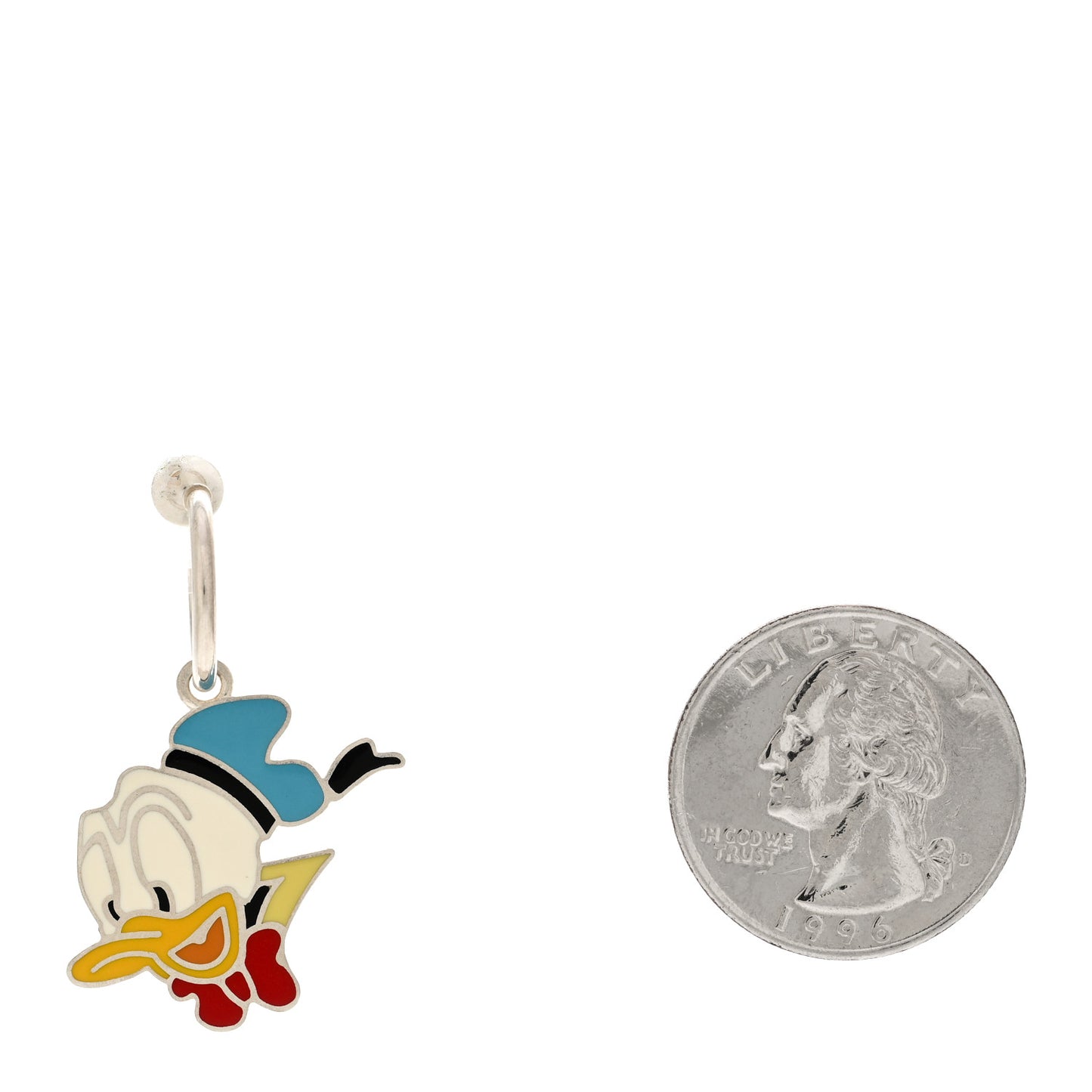 X DISNEY Sterling Silver Enamel Donald Duck Single Earring