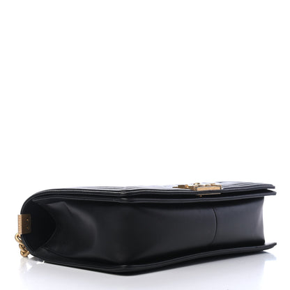 Chanel Calfskin Chevron Quilted New Medium Boy Flap Black 4 of 11