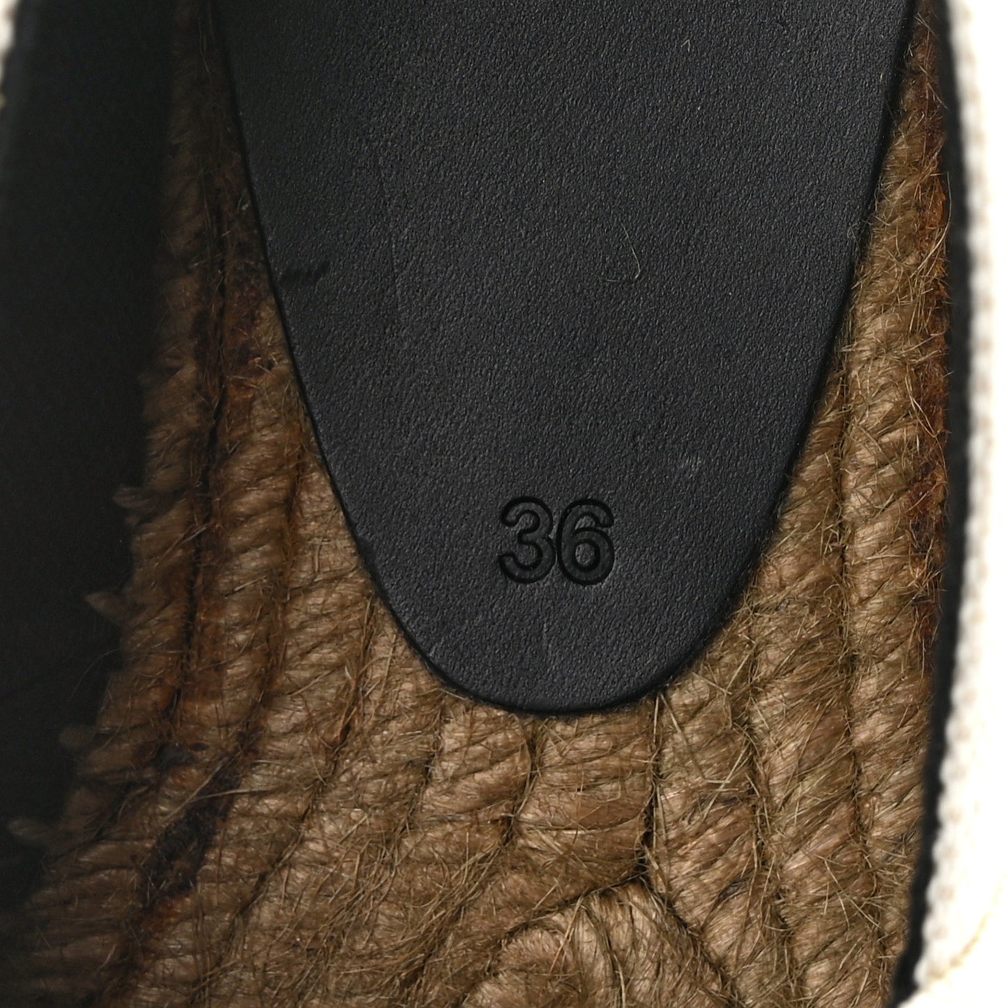 Canvas Nappa Elba Light Logo Embroidered Espadrilles 36 Ecru