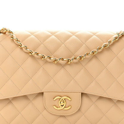 Chanel Caviar Quilted Jumbo Double Flap Beige Clair 8 of 11