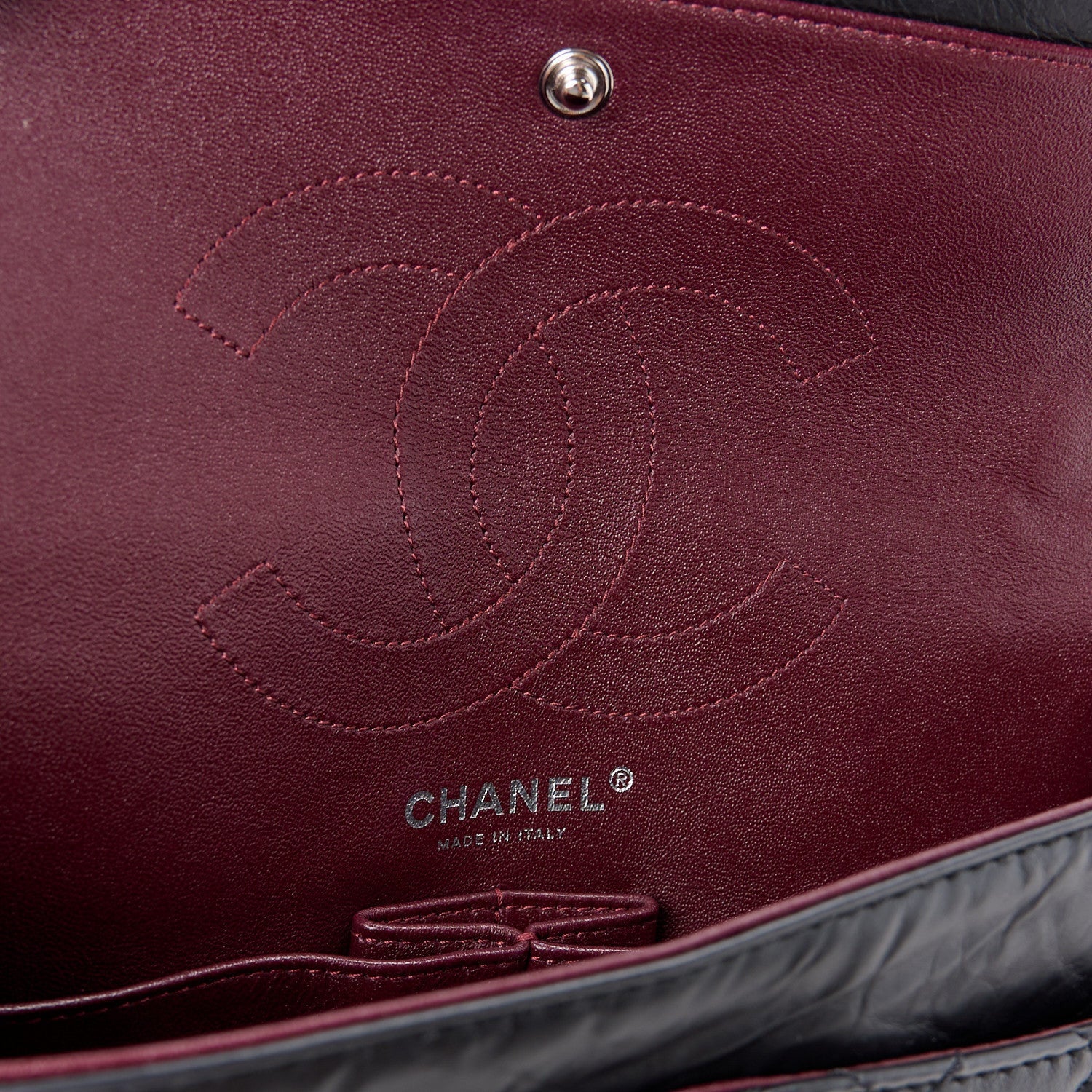 Chanel Aged Calfskin Space Charms 2.55 Reissue 225 Flap Black 6 of 7