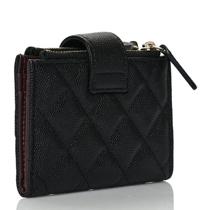 Chanel Caviar Quilted Compact Zipped Pocket Wallet Black 3 of 8