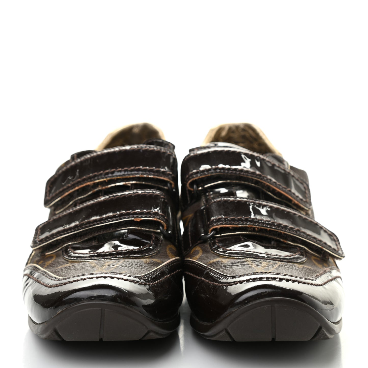 Monogram Suede Patent Speeding Velcro Sneakers 39