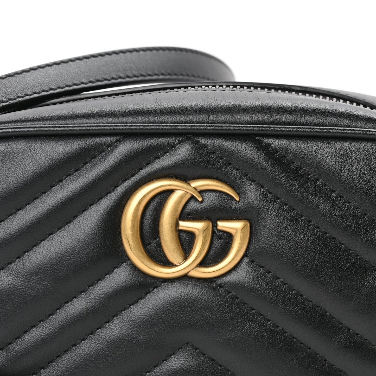 Calfskin Matelasse Mini GG Marmont Chain Shoulder Bag  Black