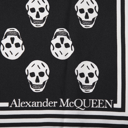 Alexander McQueen Silk Skull Scarf Black White 2 of 5