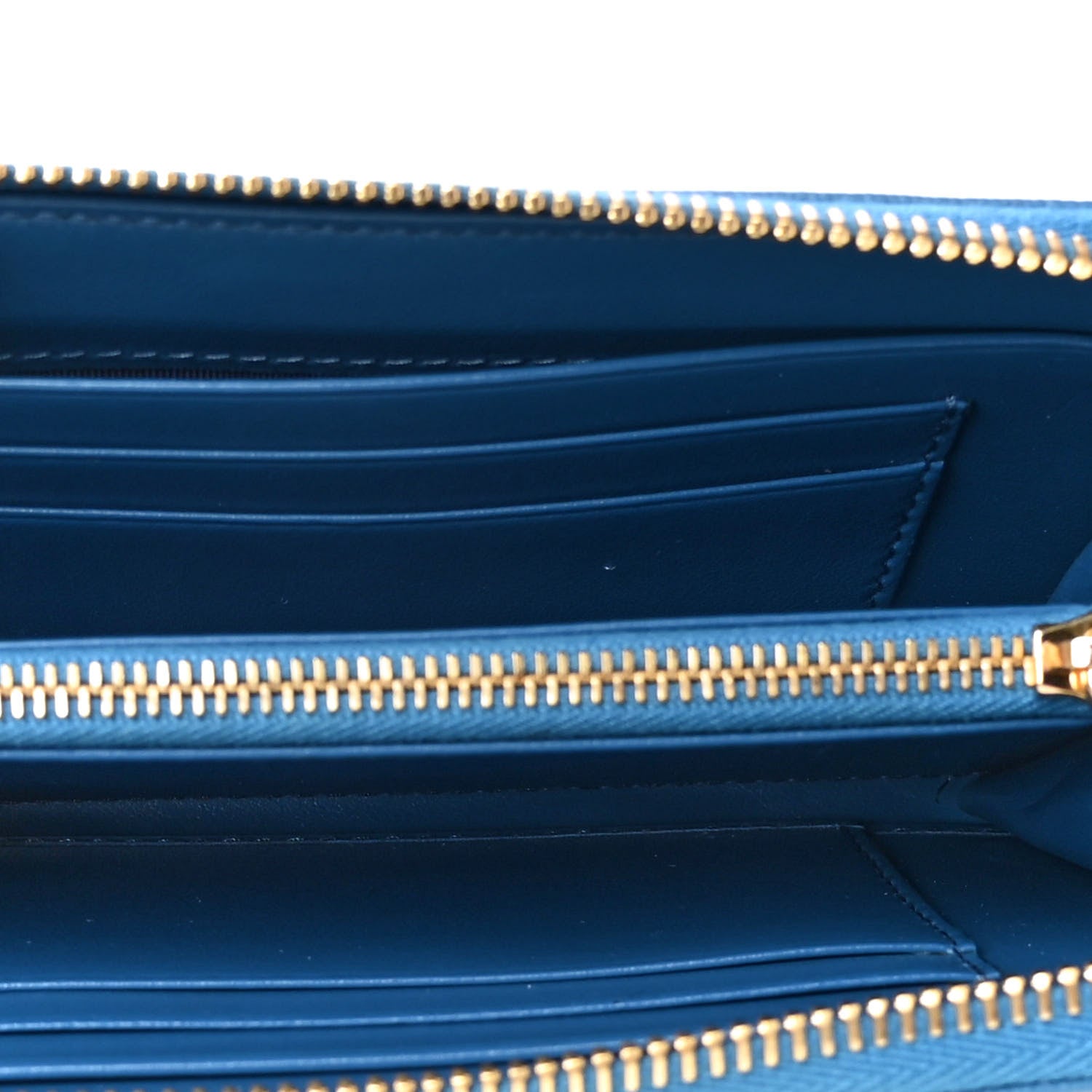 Prada Vitello Move Compact Zip Around Wallet Cobalto 7 of 8