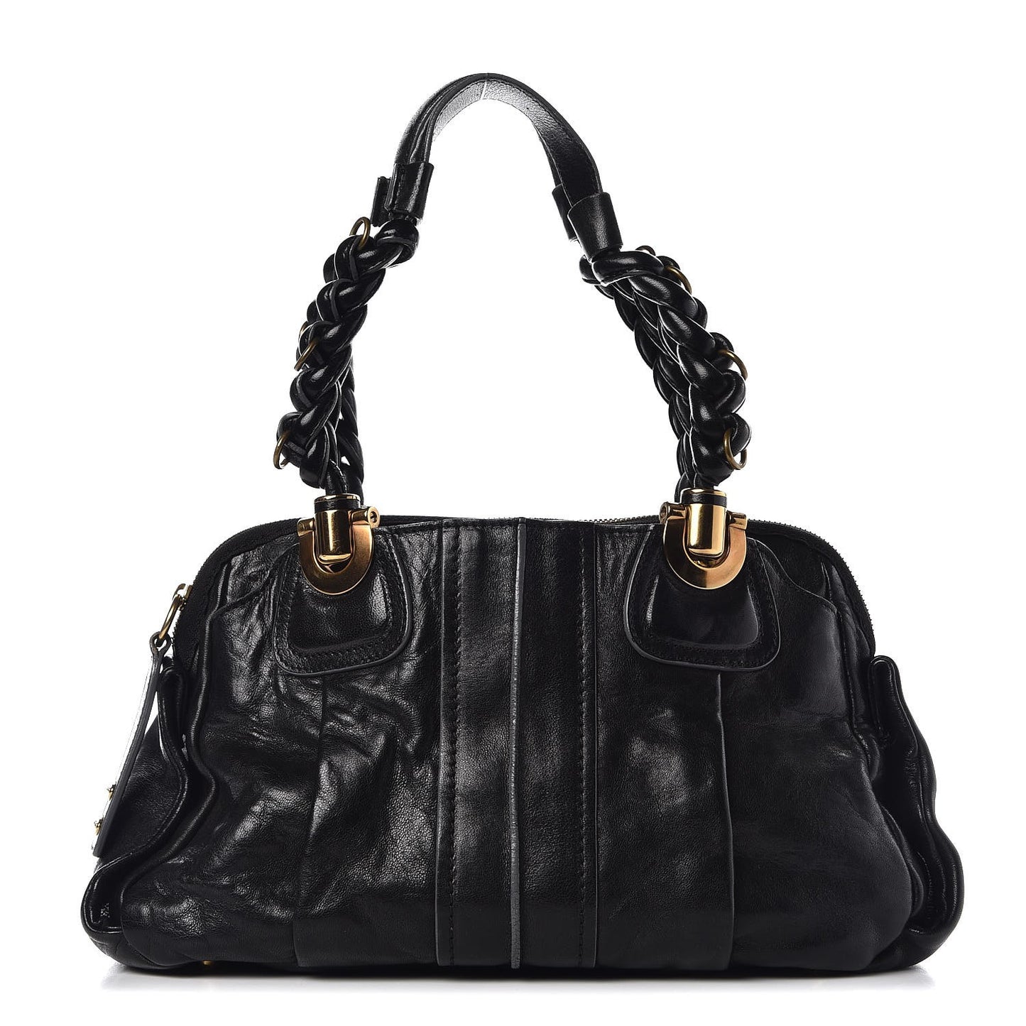 Lambskin Heloise Satchel Black