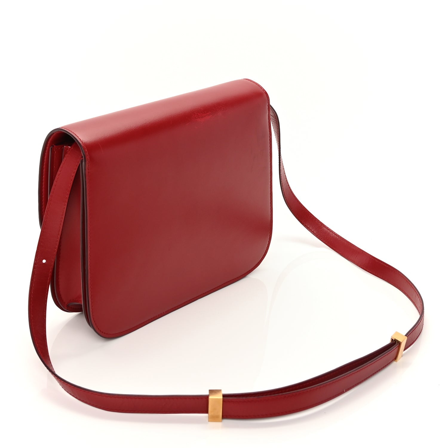 Celine Box Calfskin Medium Classic Box Flap Bag Red 2 of 10