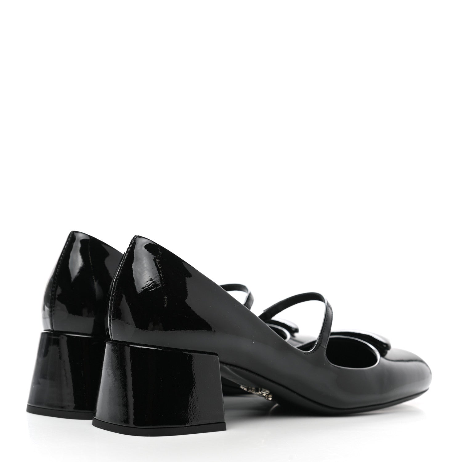 Prada Patent Logo Mary Jane 45mm Pumps 38 Black 4 of 7