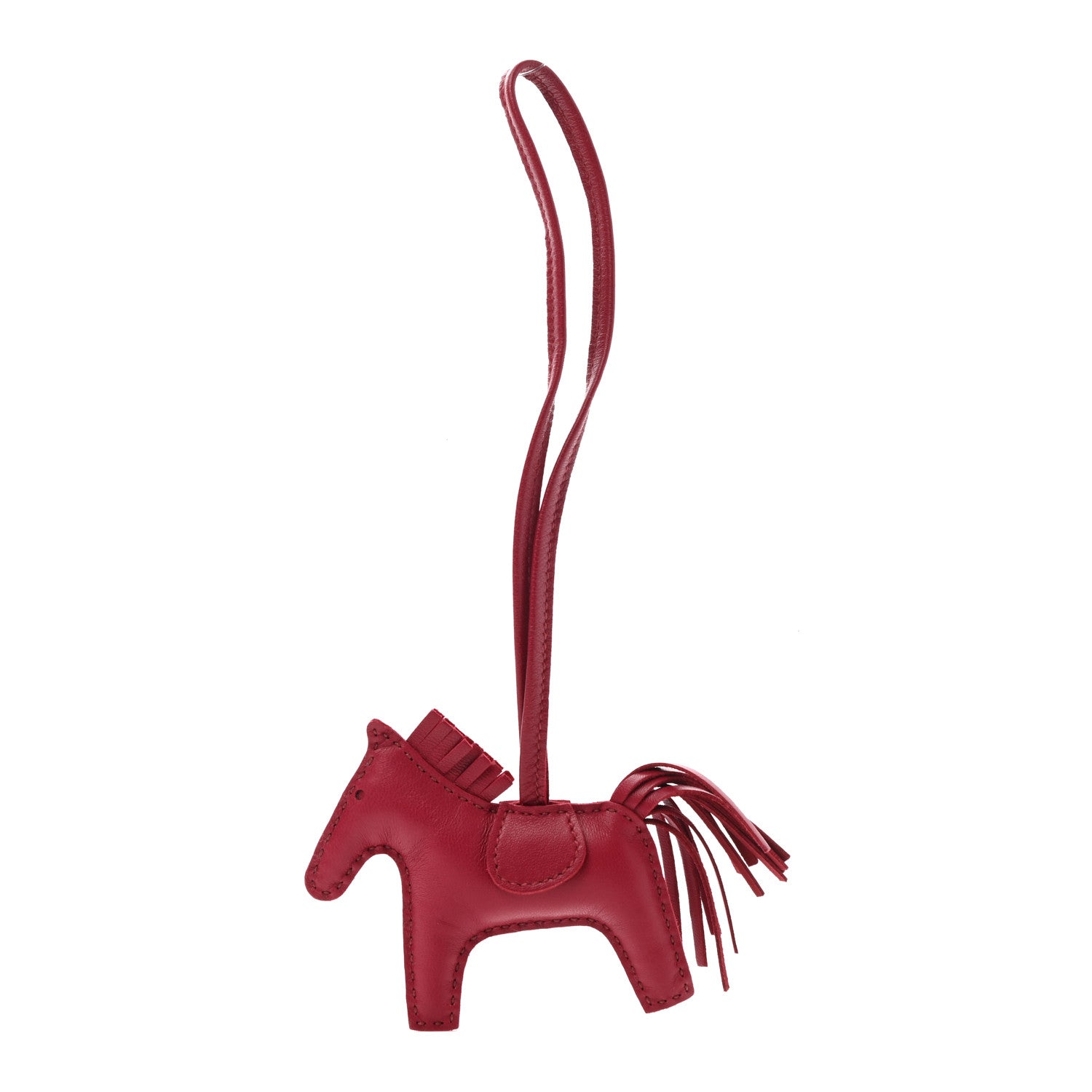 Hermes Milo Lambskin Grigri Rodeo Horse Bag Charm PM Rubis 1 of 3