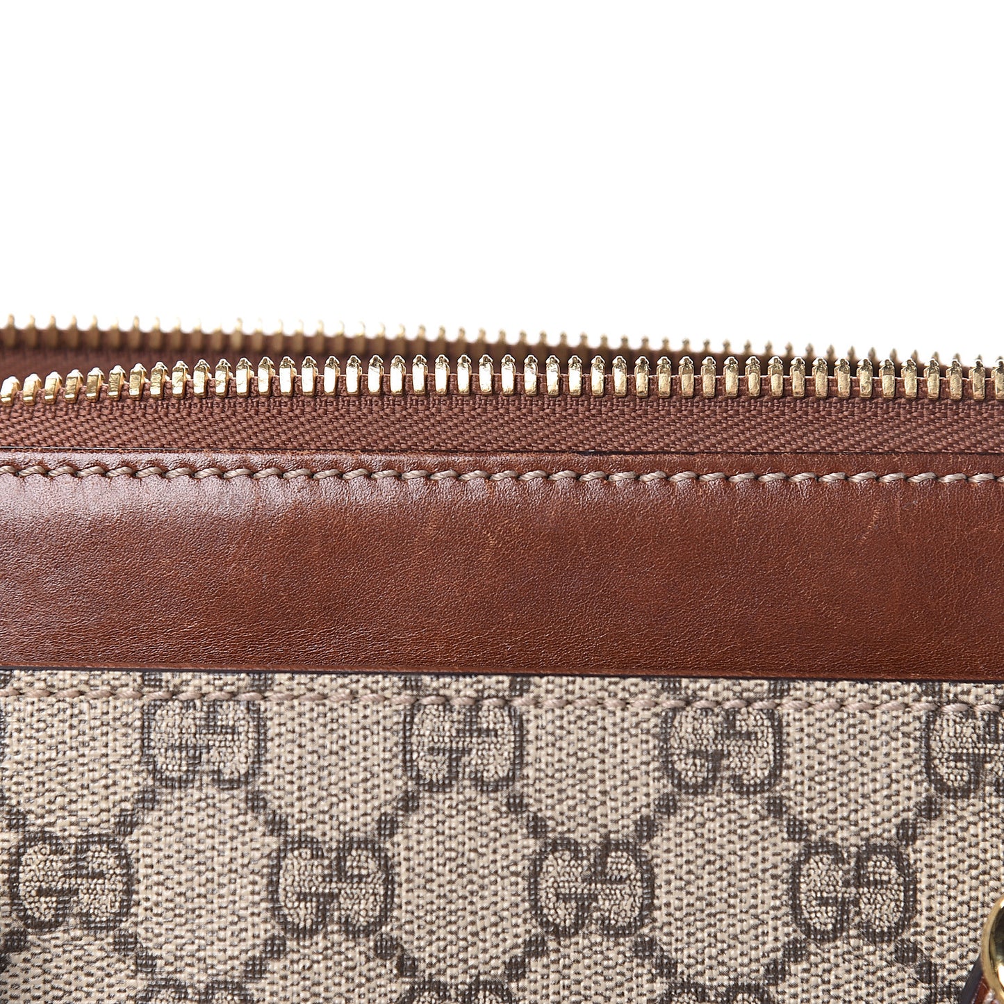 GG Supreme Monogram Medium Zippered Bucket Tote Beige Tuscany