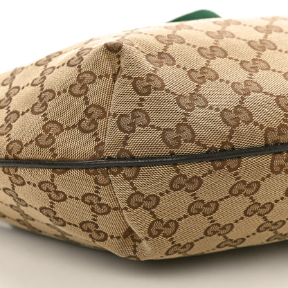 Gucci Monogram Web Medium Half Moon Hobo Dark Brown 9 of 10