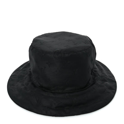 Louis Vuitton Nylon Monogram Reversible Rain Bucket Hat L Black 3 of 8