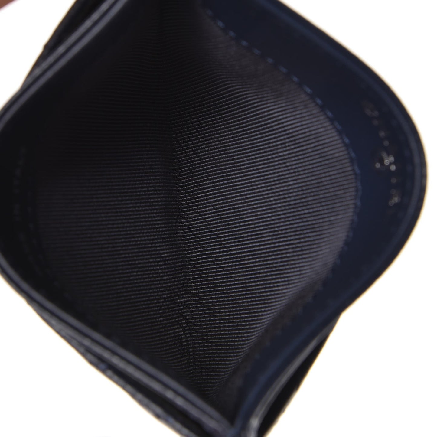 Caviar Chevron Card Holder Navy