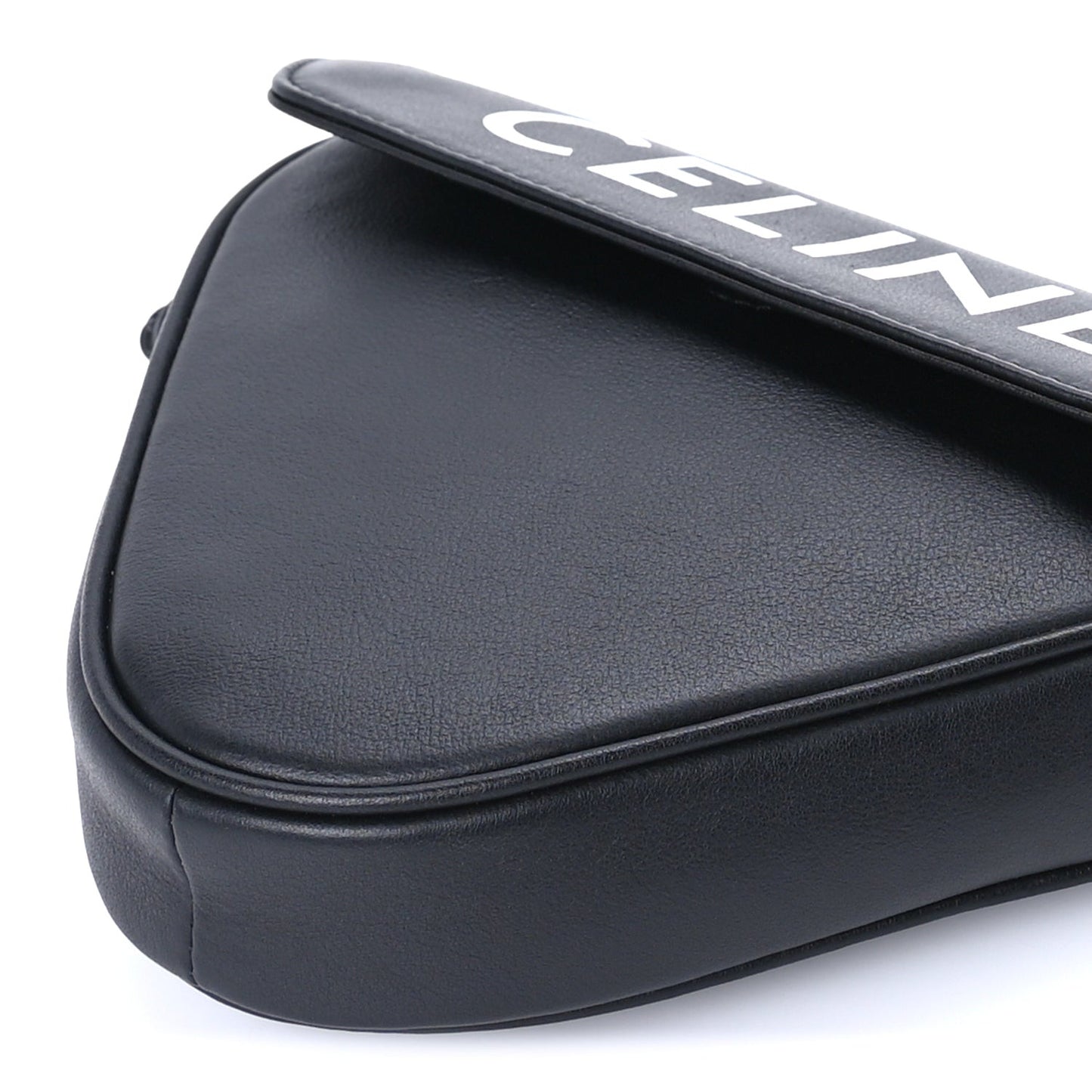 Smooth Calfskin Triangle Crossbody Bag Black