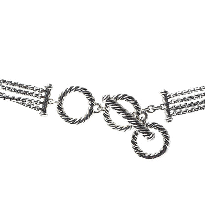 David Yurman Sterling Silver Diamond Multi Strand Starburst Station Necklace 5 of 6