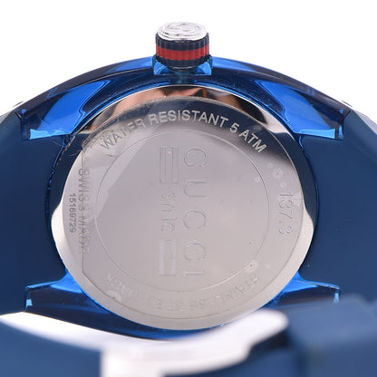 Gucci Stainless Steel Rubber 36mm Sync Web Quartz Watch Blue 5 of 5