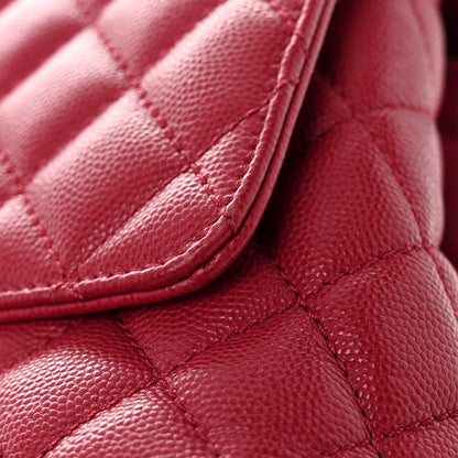 Chanel Caviar Quilted Small Coco Handle Flap Dark Pink 18 of 18