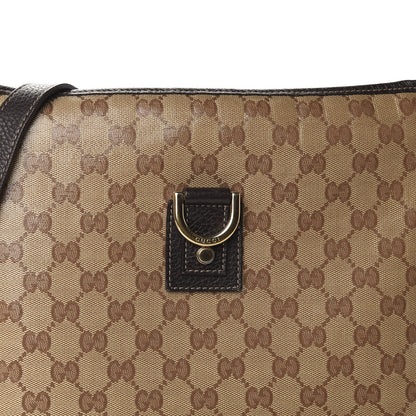 Gucci Crystal Monogram Abbey Messenger Bag Beige Dark Brown 10 of 10