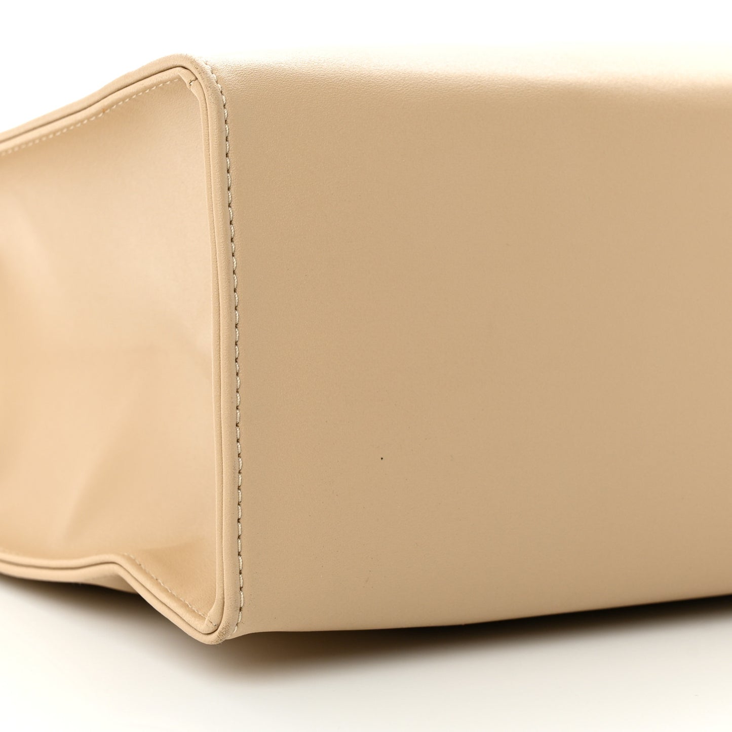 Vegan Leather Medium Shopping Bag Cream