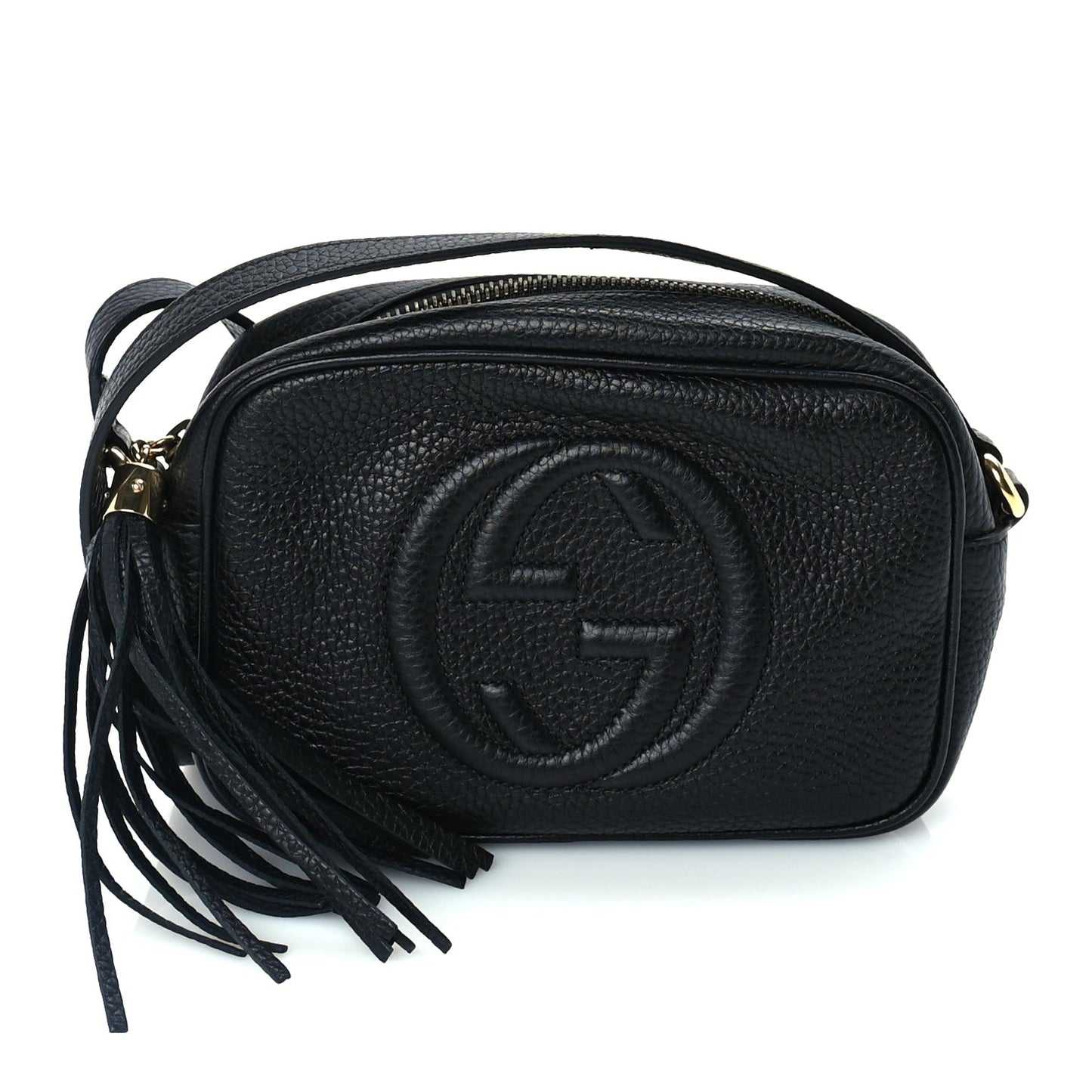 Pebbled Calfskin Mini Soho Disco Bag Black