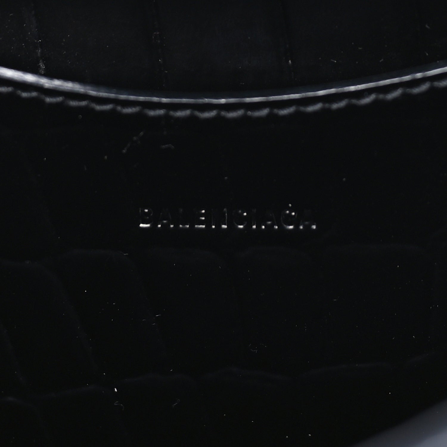 Balenciaga Semi Shiny Calfskin Crocodile Embossed Neo Classic Black Hardware Mini City  Black 5 of 7