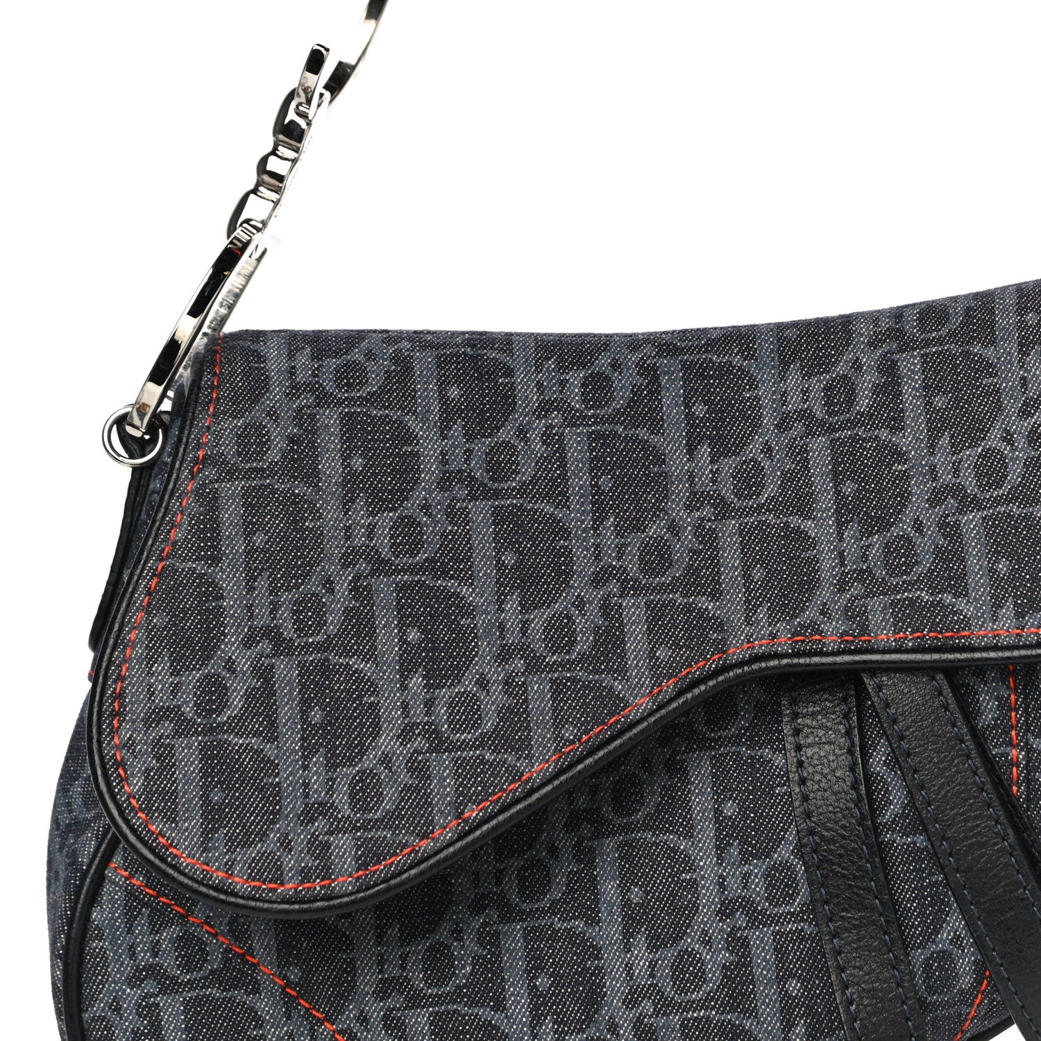 Christian Dior Denim Monogram Flight Saddle Bag 8 of 11