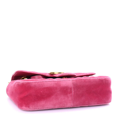 Gucci Velvet Matelasse Mini GG Marmont Shoulder Bag Light Raspberry Rose 4 of 11
