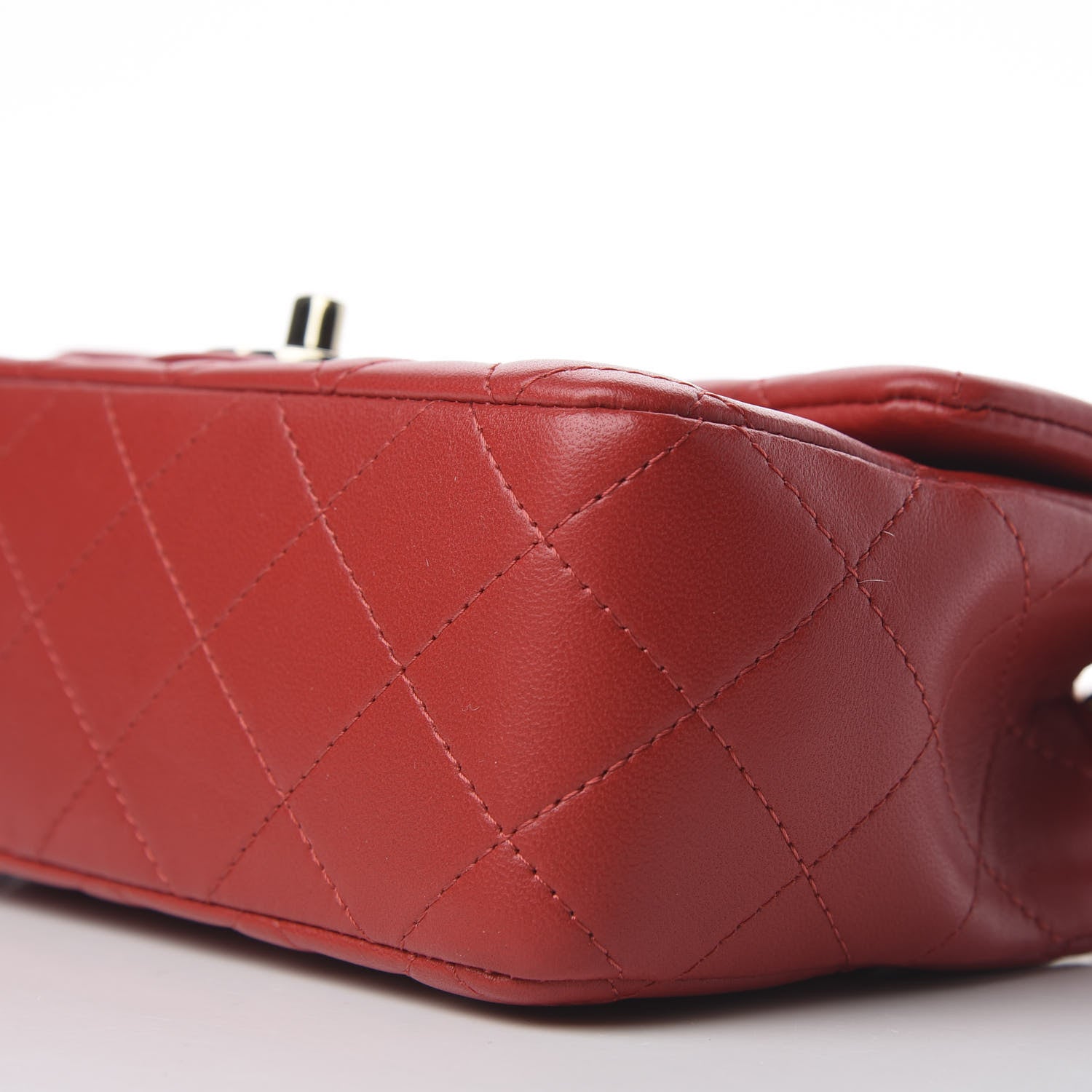 Chanel Lambskin Quilted Mini Rectangular Flap Red 7 of 10
